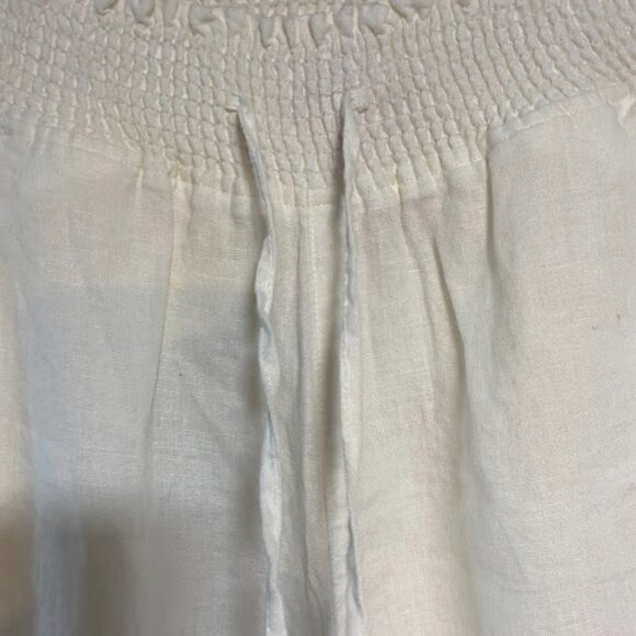 GUESS White Linen Women's Drawstring Relaxed Pants Size S - Picture 6 of 11
